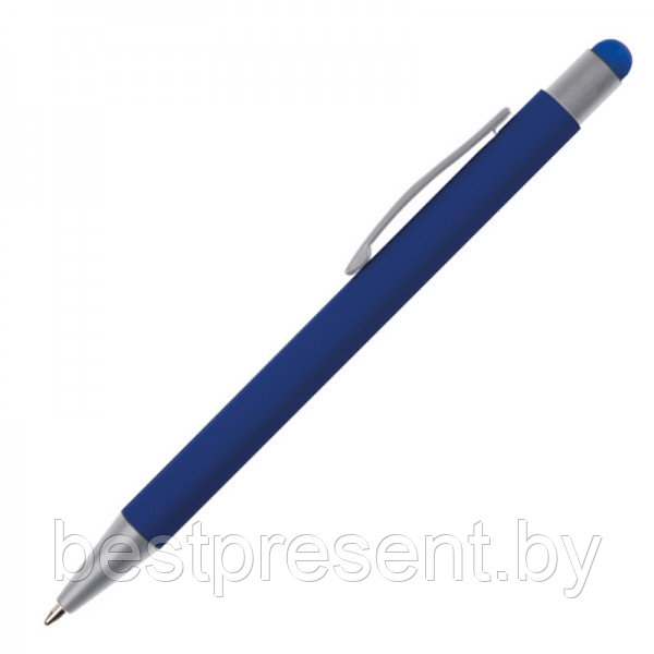 Ручка шариковая металлическая со стилусом SALT LAKE софт тач, металл, синий 286 С - фото 1 - id-p222325019