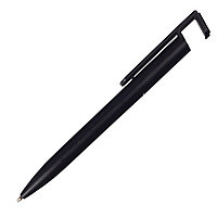 Ручка шариковая Vinsent Frost, с подставкой под мобильный телефон, пластик, черный