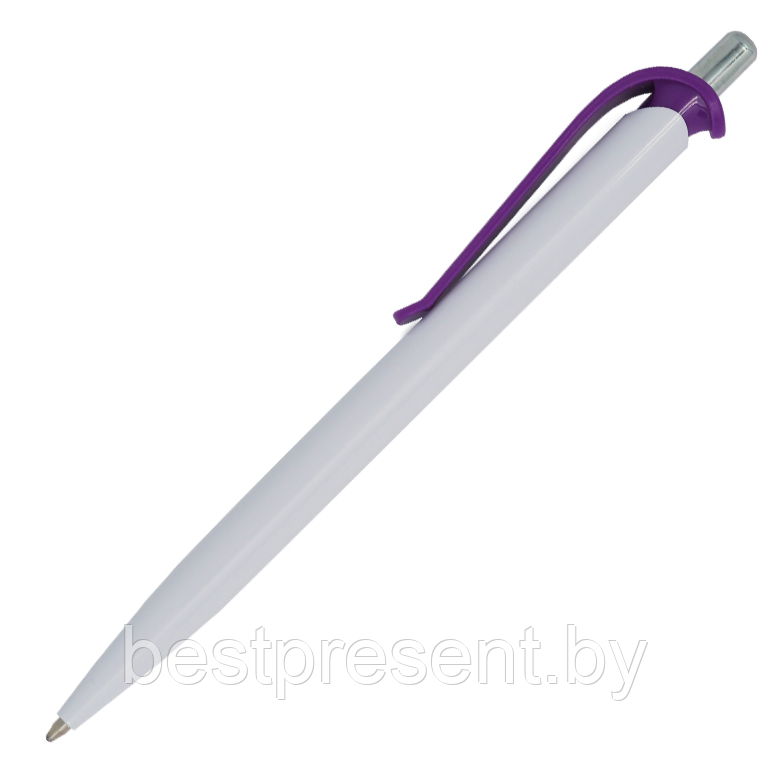 Ручка шариковая, пластик, белый/фиолетовый, Efes - фото 1 - id-p222324286