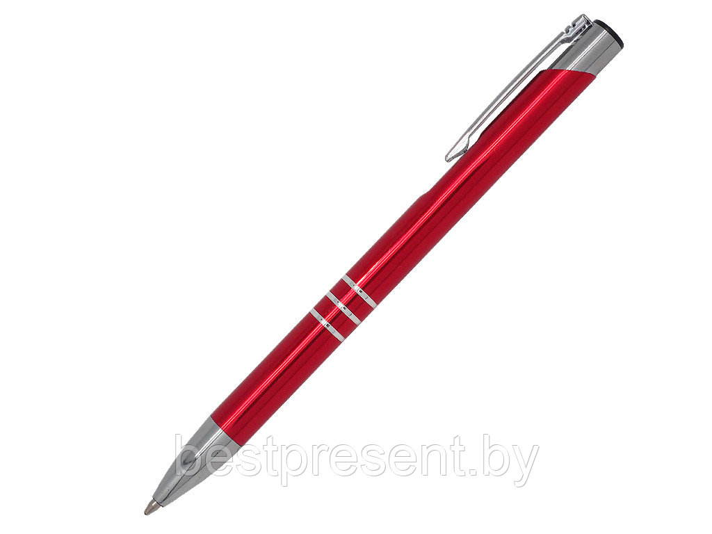 Ручка шариковая Ascot, металл, красный/серебро - фото 1 - id-p222324359