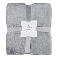 Плед мягкий флисовый Super Soft  Comfort, 125*170 см, серый