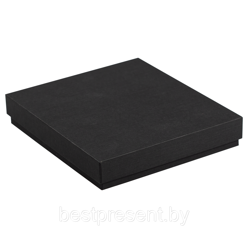 Коробка подарочная Solution Superior, черная, размер 18*18*2 см, бежевый ложемент под индивидуальную вырубку - фото 1 - id-p222325575