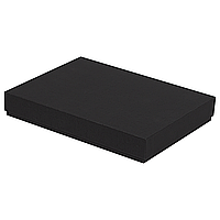 Коробка подарочная Solution Superior, черная, размер 24*17,5*3 см, бежевый ложемент под два прямоугольных