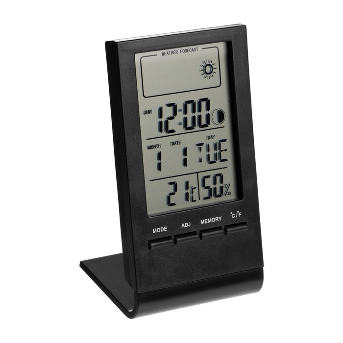 Термометр электронный LTR-06, комнатный, гигрометр, будильник, 1хLR1140 черный - фото 2 - id-p222326377