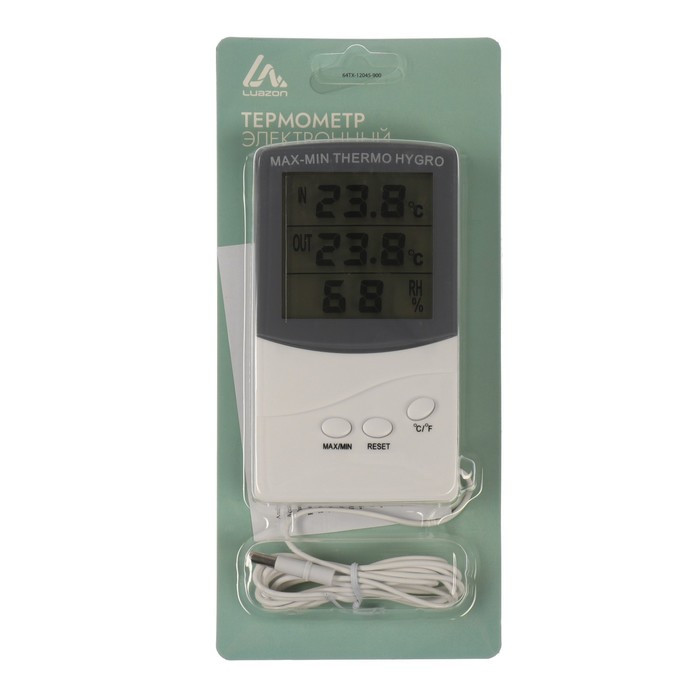 Термометр Luazon LTR-07, электронный, 2 датчика температуры, датчик влажности, белый - фото 8 - id-p222326384