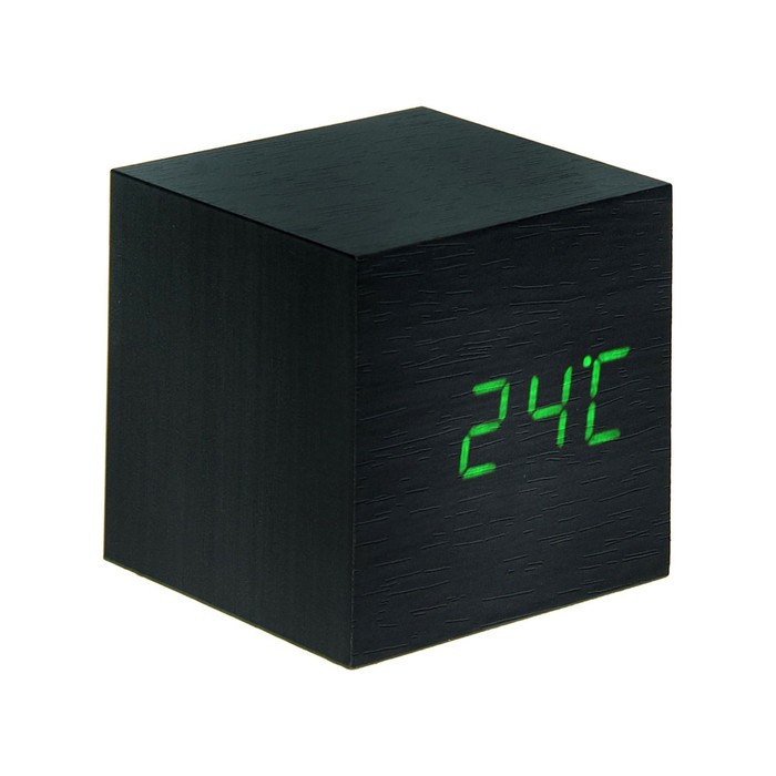Часы-будильник LB-12 "Деревянный кубик", USB в комплекте, т/коричневый - фото 6 - id-p222326397