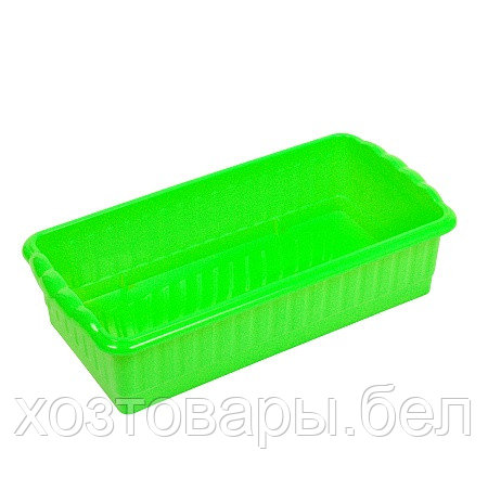 Ящик для рассады (длина 24,7см х ширина 16,6см х высота8,2см) пластик зеленый цвет Радиан - фото 1 - id-p222326183