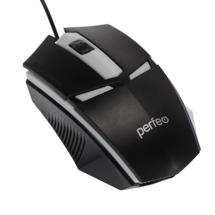Мышь Perfeo Face, игровая, проводная, подсветка, 1000 dpi, USB, чёрная - фото 1 - id-p222333679