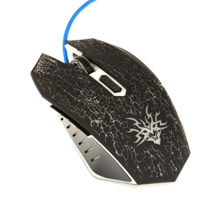 Мышь Qumo BlackOut M03, игровая, проводная, 6 кнопок, подсветка, 3200 dpi, USB, чёрная - фото 3 - id-p222333683