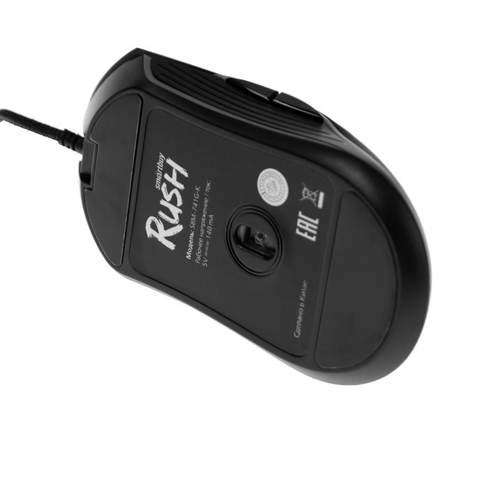 Мышь Smartbuy RUSH Incerto, игровая, проводная, подсветка, 3200 dpi, 7 кнопок, USB, чёрная - фото 5 - id-p222333685