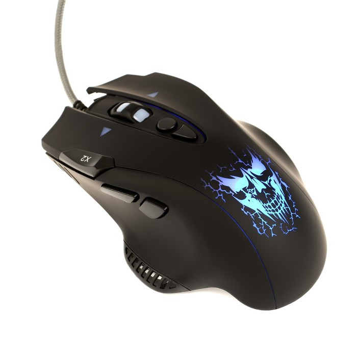 Мышь Qumo Devastator M12, игровая, проводная, 8 кнопок, подсветка, 2400 dpi, USB, чёрная - фото 1 - id-p222333686
