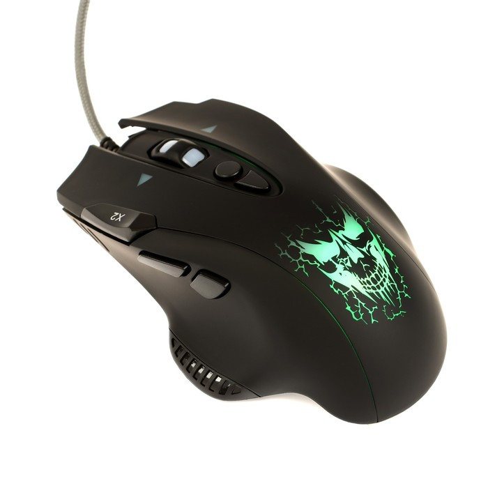 Мышь Qumo Devastator M12, игровая, проводная, 8 кнопок, подсветка, 2400 dpi, USB, чёрная - фото 2 - id-p222333686