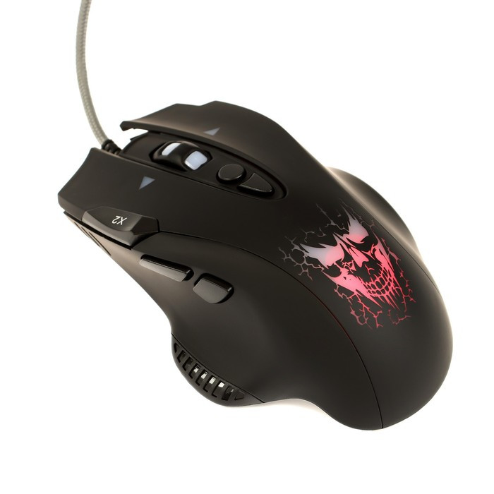 Мышь Qumo Devastator M12, игровая, проводная, 8 кнопок, подсветка, 2400 dpi, USB, чёрная - фото 3 - id-p222333686