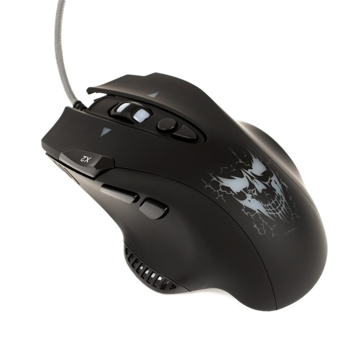 Мышь Qumo Devastator M12, игровая, проводная, 8 кнопок, подсветка, 2400 dpi, USB, чёрная - фото 4 - id-p222333686