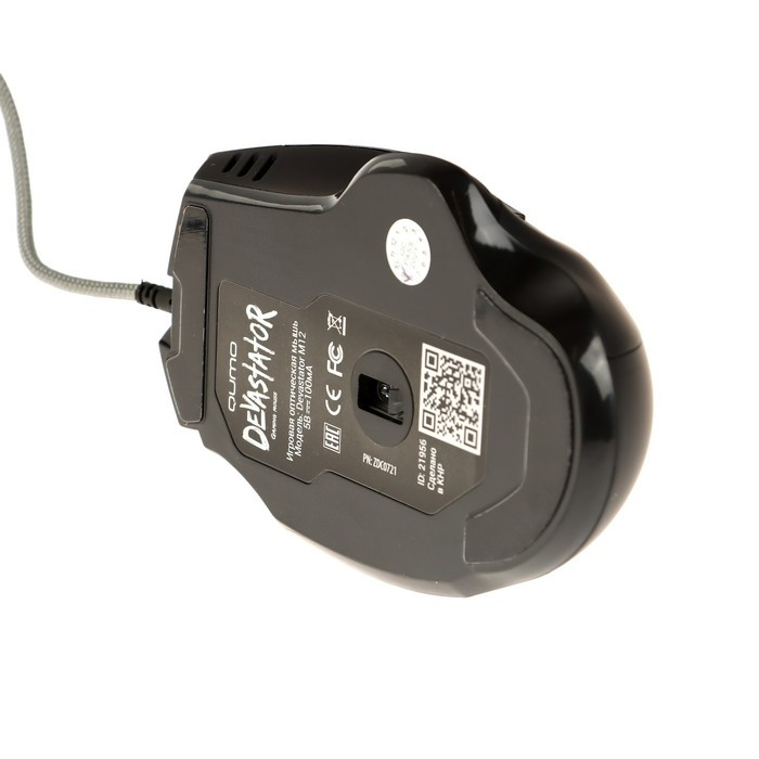 Мышь Qumo Devastator M12, игровая, проводная, 8 кнопок, подсветка, 2400 dpi, USB, чёрная - фото 8 - id-p222333686