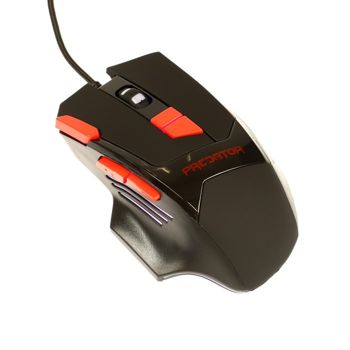 Мышь Qumo Predator M80, игровая, проводная, 8 кнопок, подсветка, 3200 dpi, USB, чёрная - фото 1 - id-p222333690