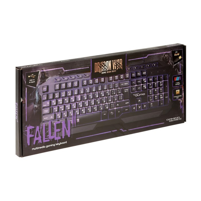Клавиатура Qumo Fallen 2 K56, игровая, проводная,мембранная, 114 клавиш, USB, подсв, чёрная - фото 6 - id-p222333693