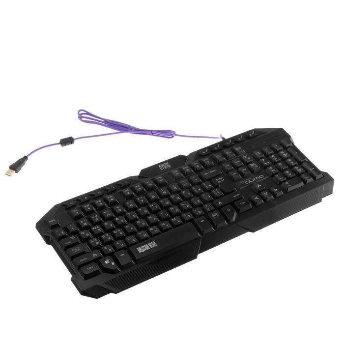 Комплект клавиатура+мышь+ковер Qumo Mystic K58/M76, проводная, мембран, 3200 dpi, USB,чёрный - фото 2 - id-p222333694