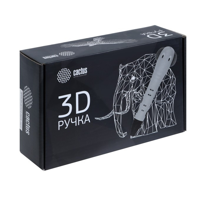 3D ручка Cactus (CS-3D-PEN-G-SL), ABS и PLA, пластик в комплекте, серая - фото 4 - id-p222333735