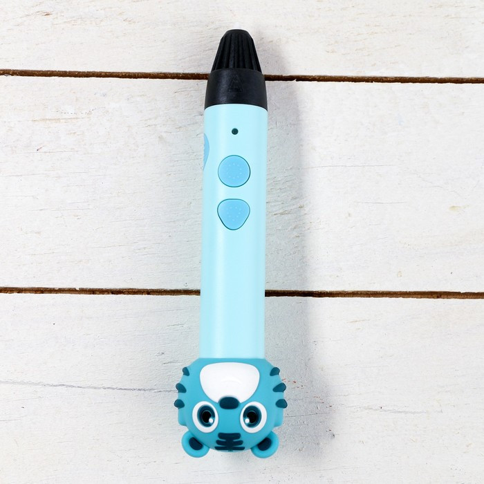 3D ручка Тигрёнок, работа с пластиком PLA, USB кабель питания, голубая - фото 4 - id-p222333745
