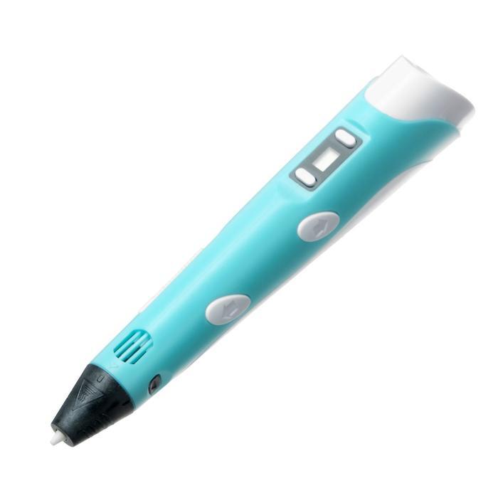 Комплект 3Д ручка с дисплеем голубая + пластик ABS 10 цветов по 10 метров - фото 3 - id-p222333752