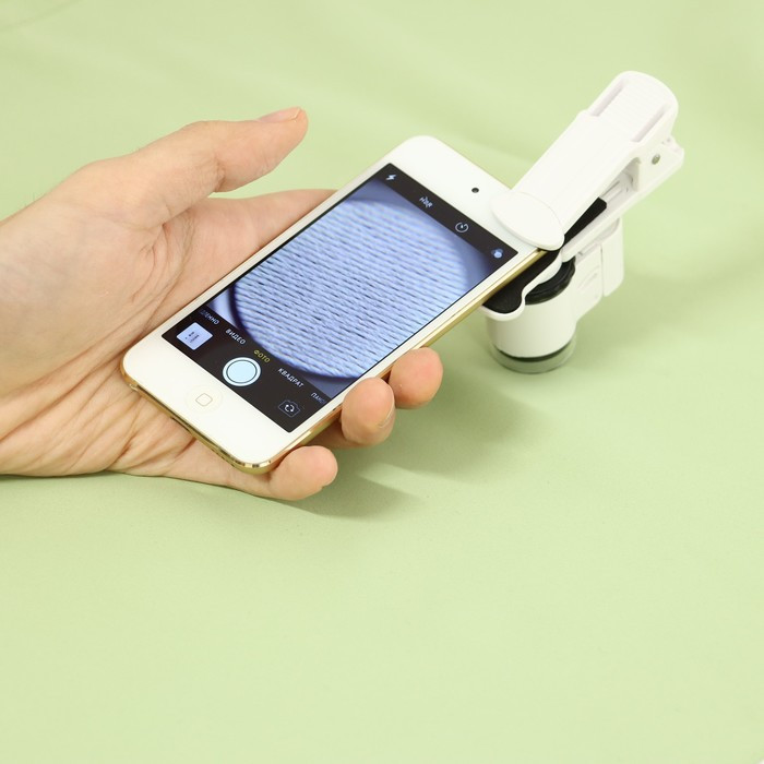 Лупа с линзой 10х для макросъёмки на прищепке для телефона, с подсветкой - фото 10 - id-p222333768