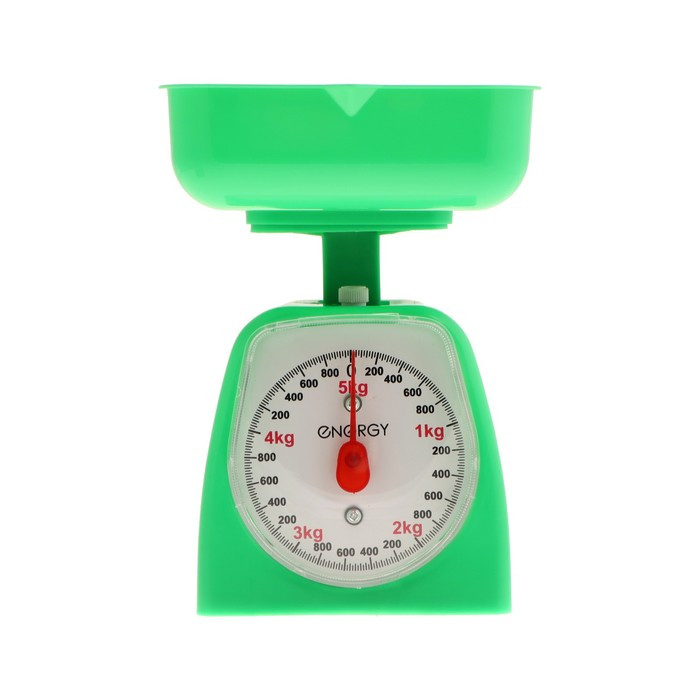 Весы кухонные ENERGY EN-406МК, механические, до 5 кг, зелёные - фото 1 - id-p222335127