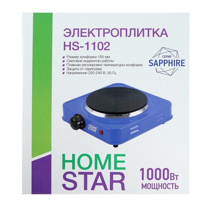 Плитка электрическая HOMESTAR HS-1102, 1000 Вт, 1 конфорка, цвет "сапфир" - фото 8 - id-p222335689