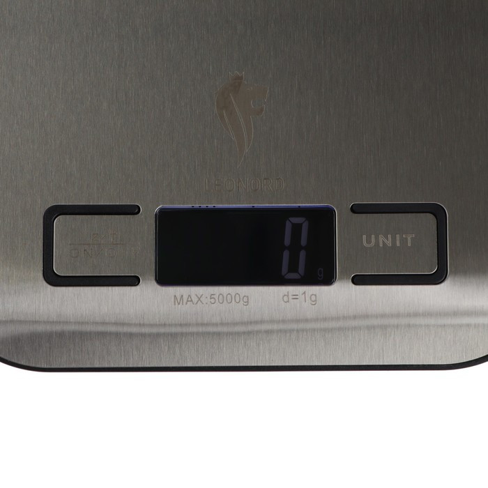 Весы кухонные Leonord LE-1702, электронные, до 5 кг, LCD дисплей, серебристые - фото 3 - id-p222335174