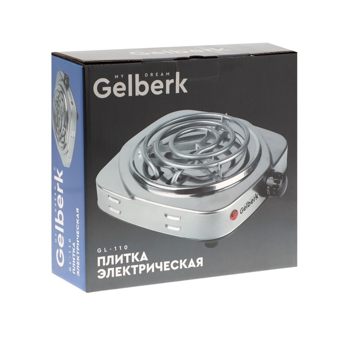 Плитка электрическая Gelberk GL-110, 1000 Вт, 1 конфорка, серебристая - фото 5 - id-p222335694