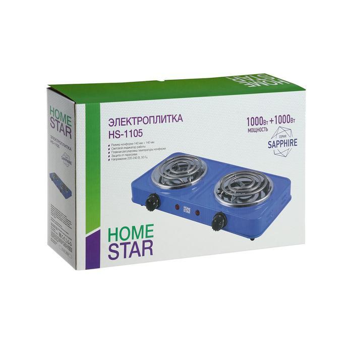 Плитка электрическая HOMESTAR HS-1105, 2000 Вт, 2 конфорки, цвет "сапфир" - фото 7 - id-p222335701