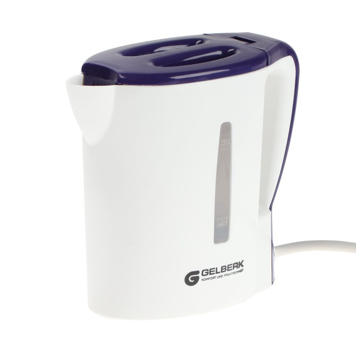 Чайник электрический GELBERK GL-466, пластик, 0.5 л, 500 Вт, бело-фиолетовый - фото 1 - id-p222335337