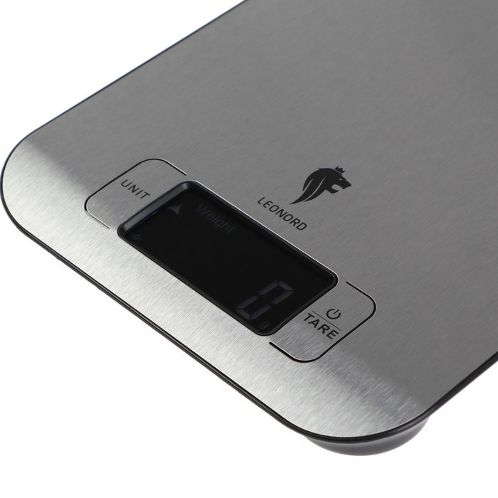 Весы кухонные Leonord LE-1705, электронные, до 5 кг, LCD дисплей, серебристые - фото 4 - id-p222335195