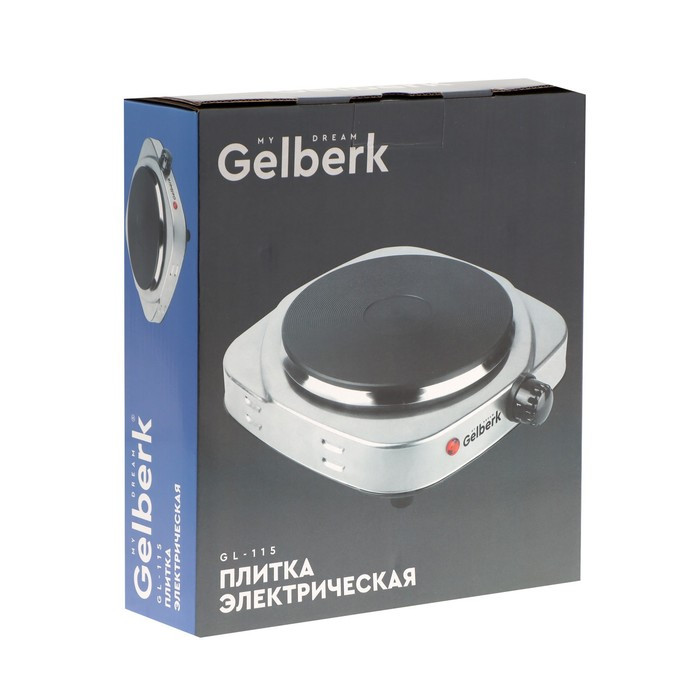 Плитка электрическая Gelberk GL-115, 1500 Вт, 1 конфорка, серебристая - фото 5 - id-p222335713