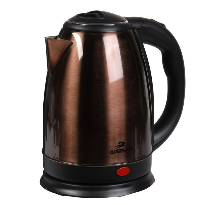Чайник электрический "Добрыня" DO-1224C, металл, 1.8 л, 1800 Вт, коричневый - фото 1 - id-p222335360