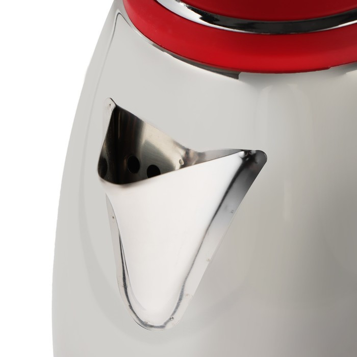 Чайник электрический Homestar HS-1028, металл, 1.8 л, 1500 Вт, серебристо-красный - фото 4 - id-p222335366