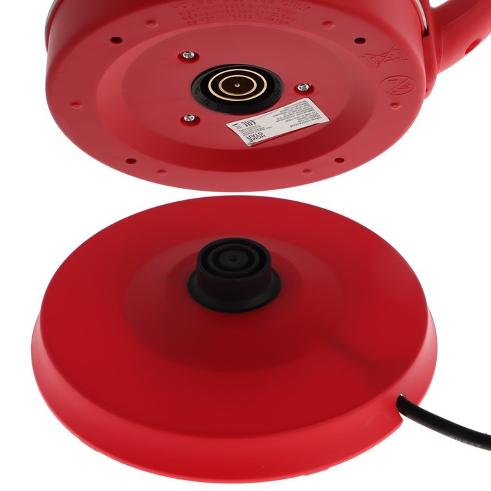 Чайник электрический Homestar HS-1028, металл, 1.8 л, 1500 Вт, серебристо-красный - фото 7 - id-p222335366