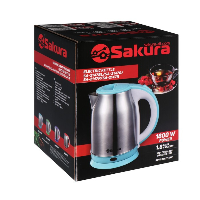 Чайник электрический Sakura SA-2147P, 1.8 л, 1800 Вт, пурпурный - фото 8 - id-p222335374