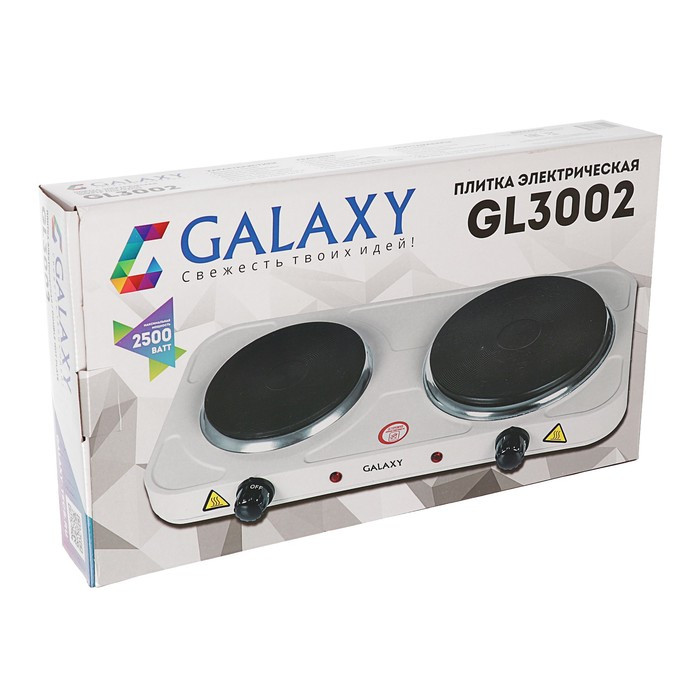 Плитка электрическая Galaxy GL 3002, 2 конфорки, 2500 Вт, белая - фото 6 - id-p222335738