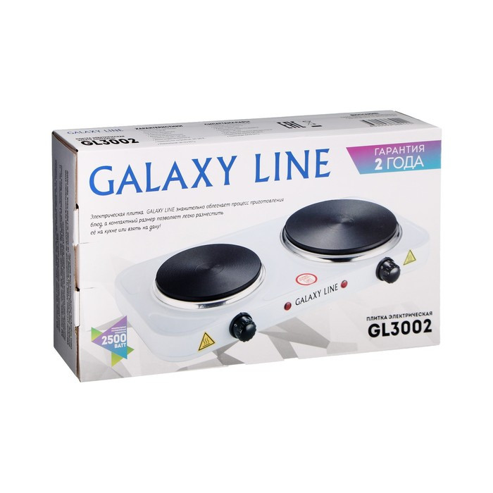 Плитка электрическая Galaxy GL 3002, 2 конфорки, 2500 Вт, белая - фото 7 - id-p222335738