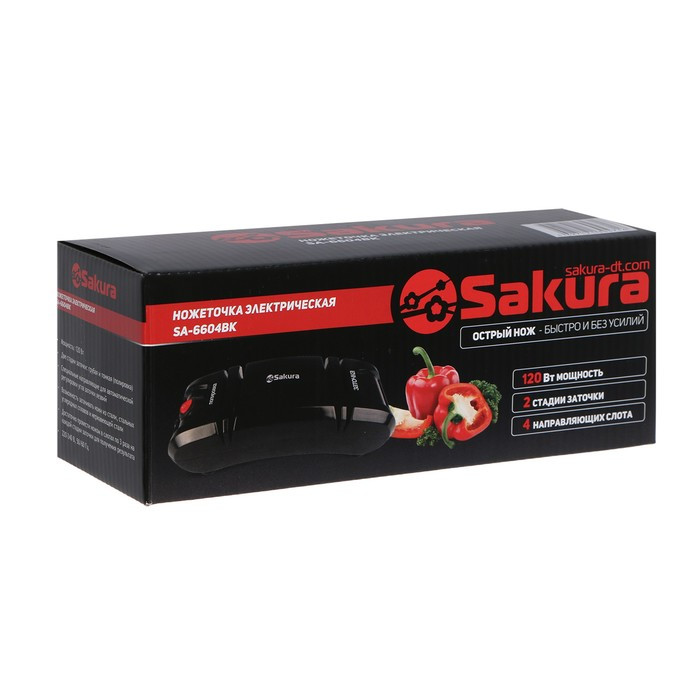 Точилка для ножей Sakura SA-6604BK, электрическая, 120 Вт, чёрная - фото 5 - id-p222335217
