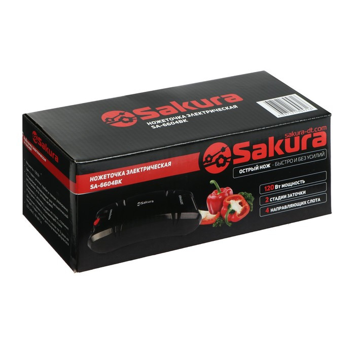 Точилка для ножей Sakura SA-6604BK, электрическая, 120 Вт, чёрная - фото 9 - id-p222335217