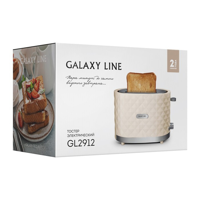 Тостер Galaxy GL 2912, 1200 Вт, 7 режимов прожарки, 2 тоста, бежевый - фото 7 - id-p222335758