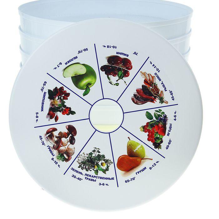 Сушилка для овощей и фруктов "Ротор" СШ-002, 520 Вт, 5 ярусов, 20 л, бело-жёлтая - фото 3 - id-p222335261