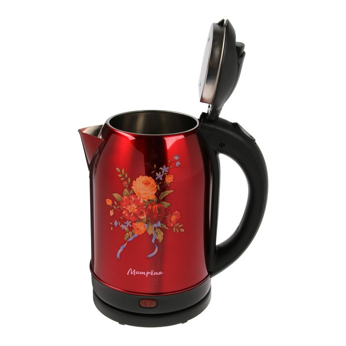 Чайник электрический "Матрёна" MA-005, металл, 2 л, 1500 Вт, красный с рисунком "Хохлома" - фото 5 - id-p222335413