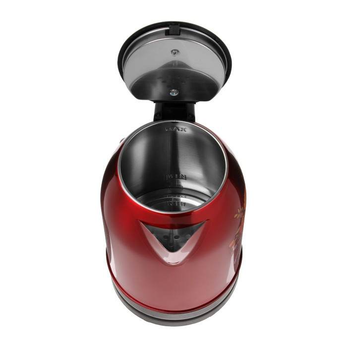 Чайник электрический "Матрёна" MA-005, металл, 2 л, 1500 Вт, красный с рисунком "Хохлома" - фото 6 - id-p222335413