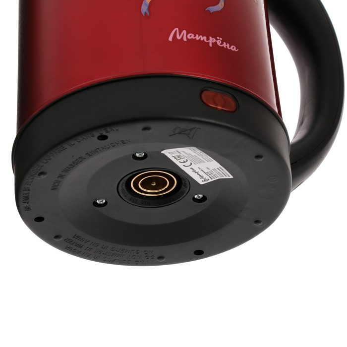 Чайник электрический "Матрёна" MA-005, металл, 2 л, 1500 Вт, красный с рисунком "Хохлома" - фото 8 - id-p222335413