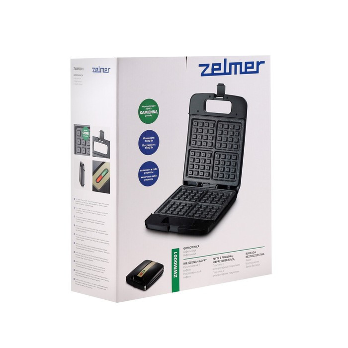 Сэндвичница Zelmer ZWM0001, 1400 Вт, антипригарное покрытие, чёрная - фото 8 - id-p222335791