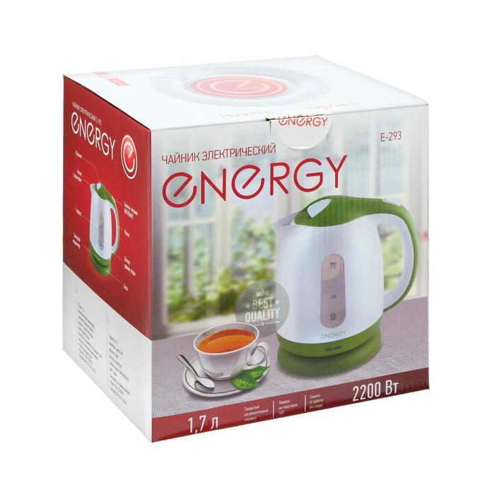 Чайник электрический ENERGY E-293, пластик, 1.7 л, 2200 Вт, бело-зеленый - фото 7 - id-p222335446
