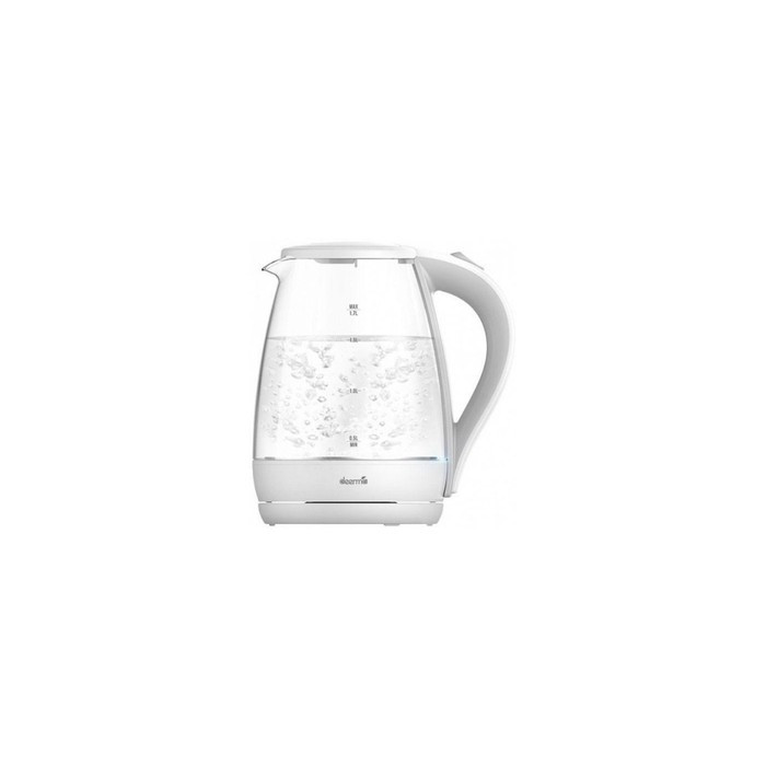 Чайник электрический DEERMA DEM-SH30W, стекло, 1.7 л, 2200 Вт, белый - фото 1 - id-p222335463